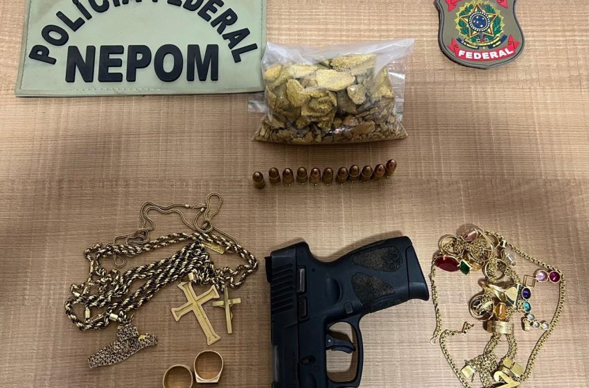  Homem é preso no AP com ouro e arma em operação da PF contra facção que atua em garimpos ilegais na Guiana Francesa