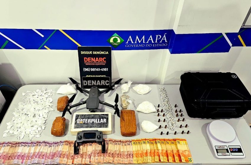  Polícia prende mulher com drogas e drone que levava entorpecentes ao Iapen em Macapá