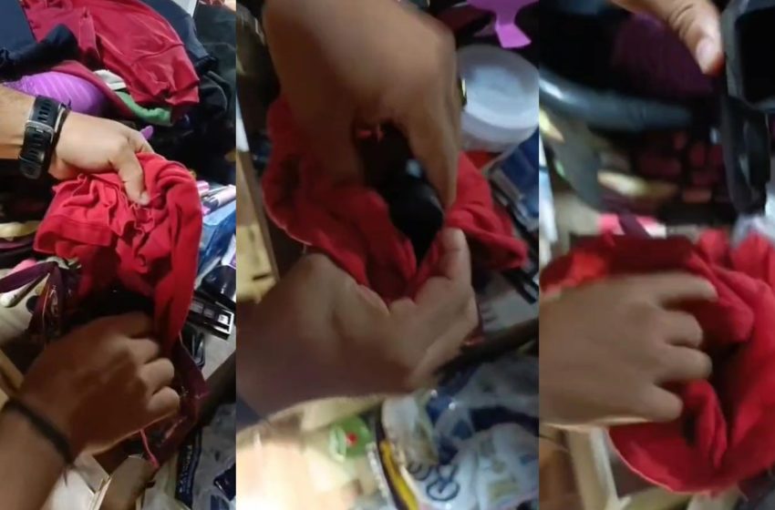  Arma de suspeito de traficar drogas em Macapá é achada escondida em bolsa; VÍDEO